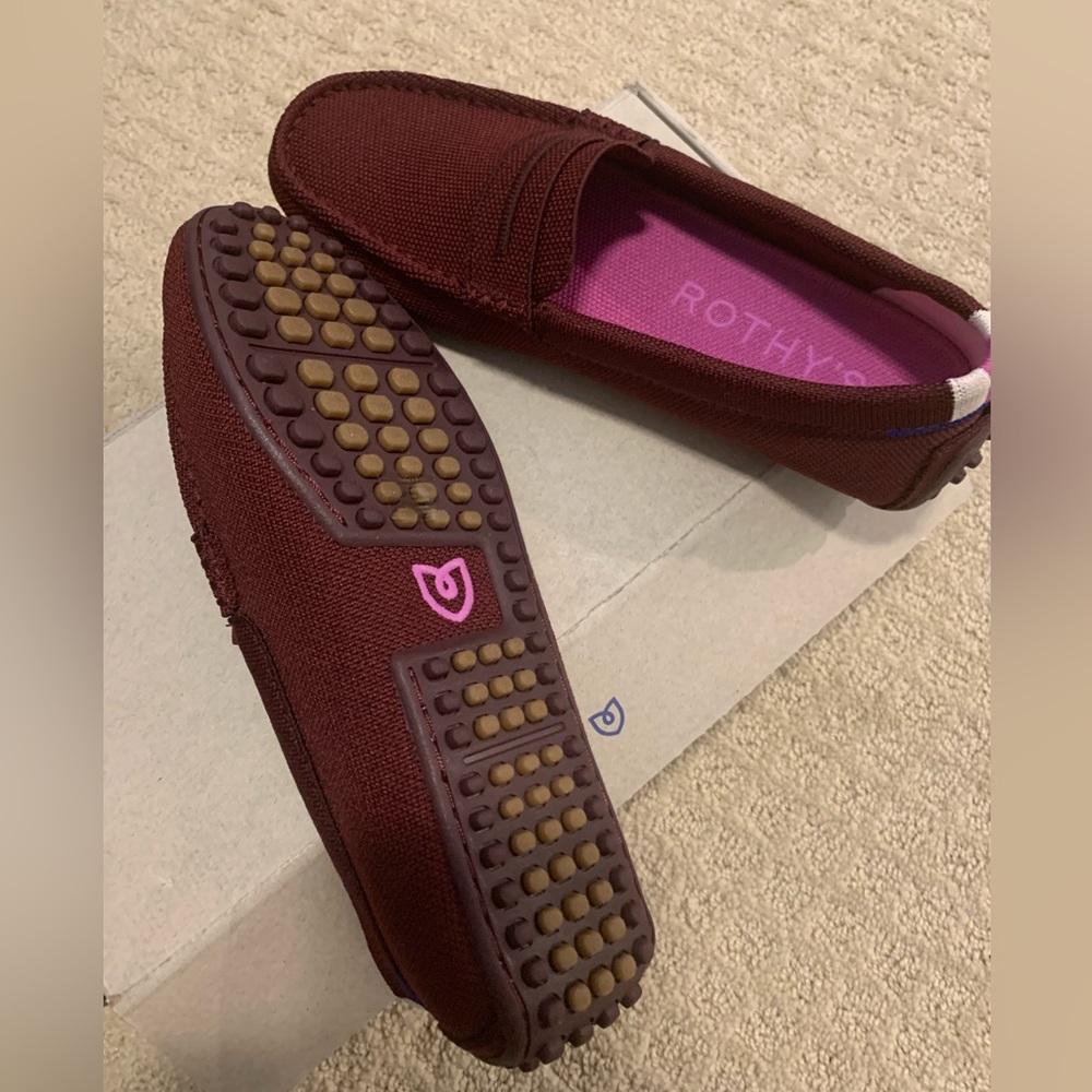 Brand new never worn Rothy’s Drivers in Raspberry color size 8
